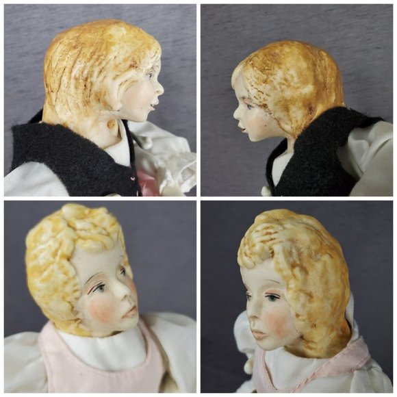 2 J Kazounis Francesca Dolls Handmade Porcelain Bisque Shepherdess Artist SIGNED - Picture 5 of 10